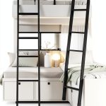 Lakexus 55inch Black RV Bunk Bed Ladder Steel-0