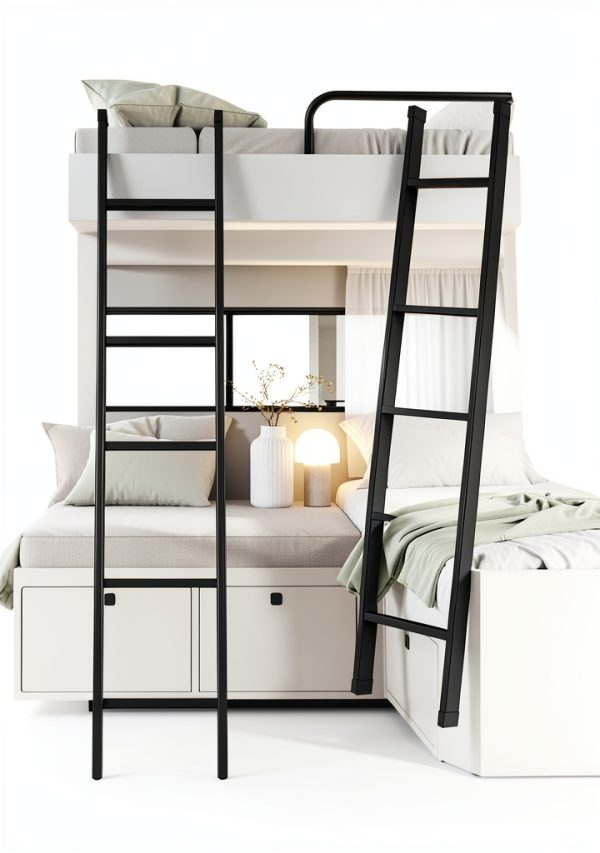 Lakexus 55inch Black RV Bunk Bed Ladder Steel-0