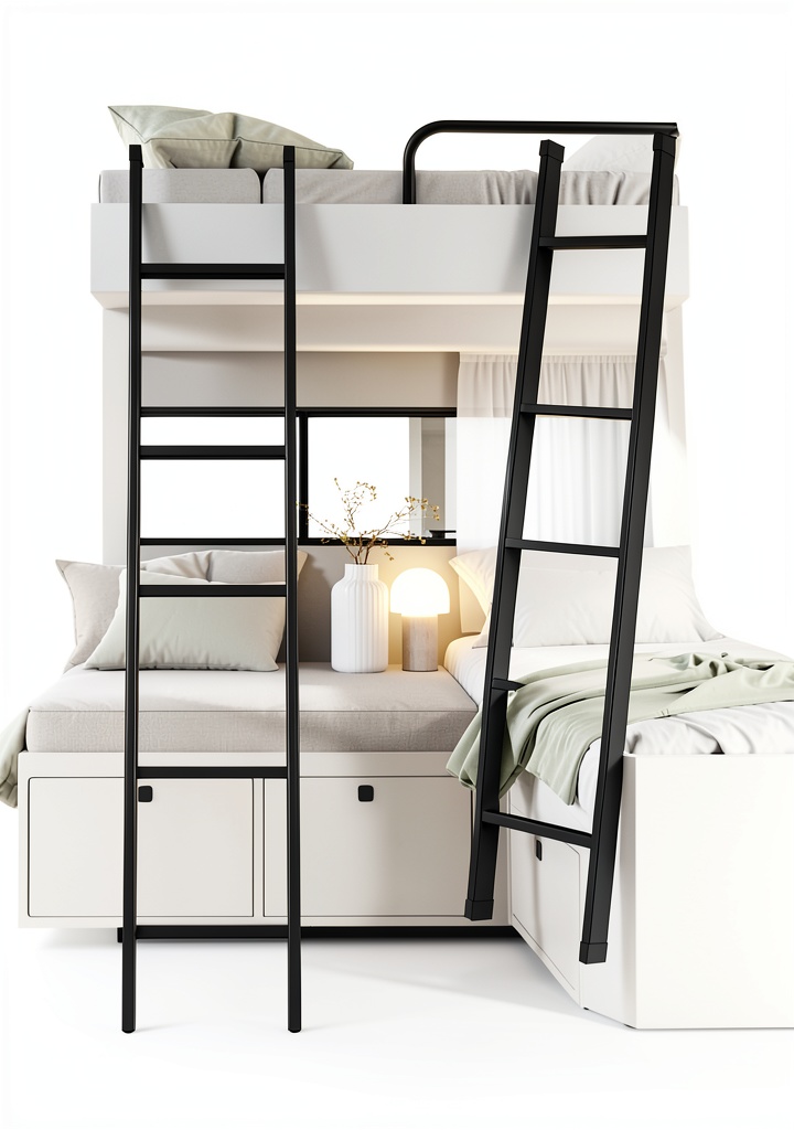 Installing Lakexus 55inch Black RV Bunk Bed Ladder Steel on a wooden bench