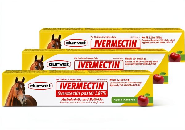 Ivermectin Paste Dewormer - 6.08g dose @ 1.87%-Apple Flavored, 3 Count-0