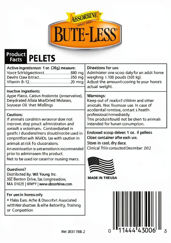 Absorbine Bute-Less Recovery Supplement Pellets 5 lb 80 Day Supply-1