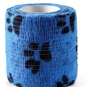 WePet Pet Wrap Self Adhesive Cohesive Gauze 2 Inch Pawprints A 6 Rolls-0