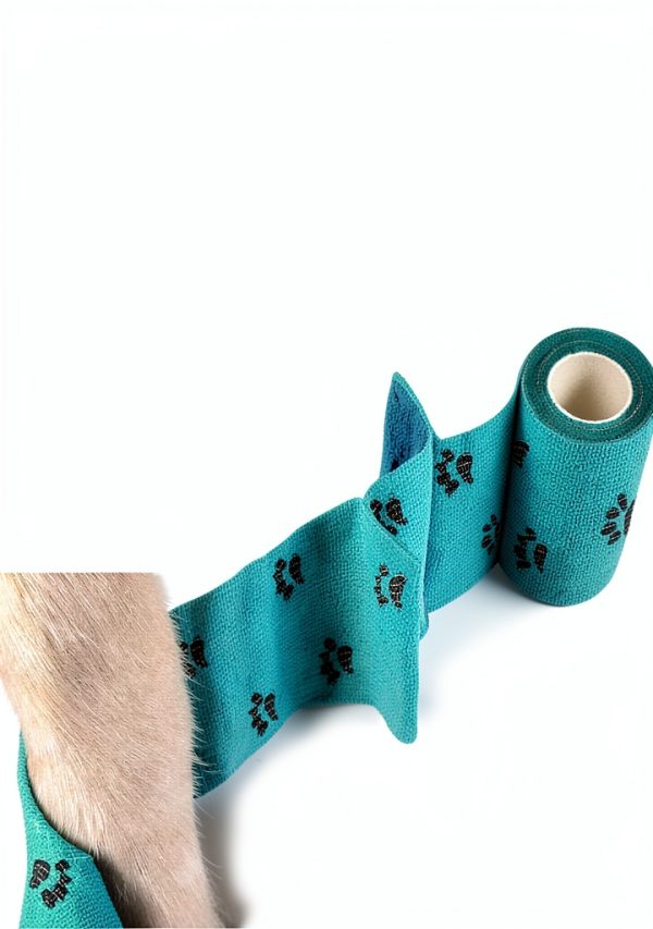 WePet Pet Wrap Self Adhesive Cohesive Gauze 2 Inch Pawprints A 6 Rolls-1